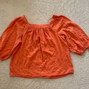 LC Lauren Conrad Orange Peasant Blouse